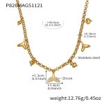 color: P826-Gold Necklace 41+5cm