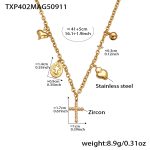 color: TXP402-Gold diy Necklace 41+5cm
