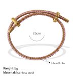 color: SL219PGG Pink Gold Cord Bangle
