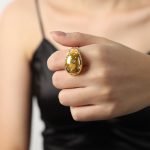 color: A626-Multicolor Rhinestone Gold Ring / size: US 7