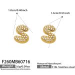 color: F260-Letter S Gold Earrings