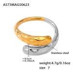 color: A573-Two-tone Gold Ring -Small / size: US 7