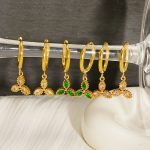 Personality Jeweled Earrings Graceful Earrings Advanced Stainless Steel Plated 18K Gold Earrings