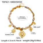color: TXP421-1 Gold Necklace -38+5cm