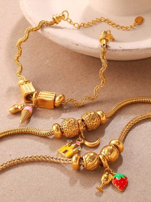 DIY Diverse Pendant Bracelet Non-Fading Plated 18K Gold Light Luxury Ornament