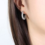 color: White Rhinestone C Shape Steel Color MS-238