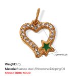 color: PJ315GNG Green Enamel Gold Pendant