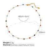 color: XL267 Colorful Stone Gold Necklace