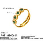 color: A081-Gold Green Zircon Ring