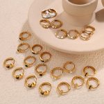 Popular Ornament Stainless Steel 18K Gold Plated Earring Ear Clip Earrings for Summer Inlaid Rhinestone