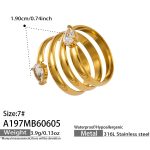 color: A197-Gold 5A Zircon Ring -Size 7