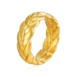 color: Size 6 Closed Wheat Ear Ring Gold