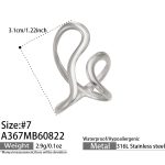 color: A367-Cutout Steel Color Open Ring