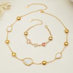 Dopamine Drop-Shaped Resin Stitching Necklace Full Zirconium Heart-Shaped Cut Glass Stone Gorgeous Bracelet Combination