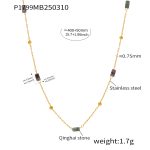 color: P1799-Gold Qinghai Stone Necklace 40+5cm