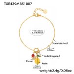color: TXE429-Gold Lemon Pendant Bracelet 16+3cm