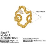 color: A738-A Style Zircon Irregular Gold Open Ring
