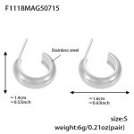 color: F1118-Steel Color Earrings -S