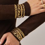 Stainless Steel 5A Zircon Bracelet Female 18K Caroline Brown Nose Chain Light Luxury Advanced All-Match Jewelry