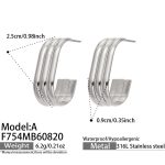 color: F754-C Shape Steel Color Earrings -A