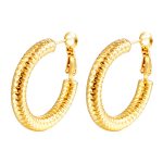 color: Hammered Hollow Lobster Clasp Gold MS-527H