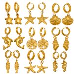 Conch Starfish High-Key Eardrop Female Personality All-Match Advanced Stainless Steel Studs