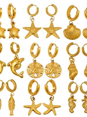 Conch Starfish High-Key Eardrop Female Personality All-Match Advanced Stainless Steel Studs