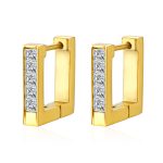 color: Square Set with Stone Ear Cuff Gold MS-707