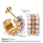 color: EH1195WEG White Bead Earrings