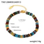 color: TXE128-Natural Stone Abacus Bead Bracelet