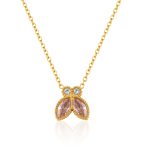 color: 1 PC Pink Color Necklace Gold