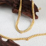 Metal Thick Straps Watch Bracelet Stitching Chain Blade Chain Simple All-Match Men and Women Couple Necklace Popular Ornament