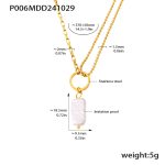color: P006-Gold Baroque Imitation Pearl Necklace