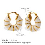 color: EH1329WEG Enamel Earrings