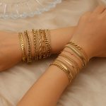 Women's Stainless Steel Bracelet 18K Gold Plating Cuban Link Chain Light Luxury All-Match Choker