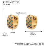 color: F1212-Deep Blue Zircon Earrings -Medium