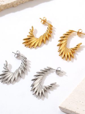 Angel Wings Stainless Steel Earrings Suitable for Women's Daily Wear Simple Earrings