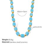 color: XL586BEG Ceramic Gold Necklace