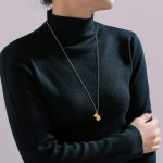 Chic Water Drop Pendant Necklace Women's New Simple and Versatile Stainless Steel Gold-Plated Sweater Chain Jewelry