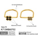 color: A713-Large Black Zircon + Small Gray Zircon Gold Ring