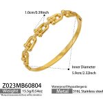 color: Z023-Cutout Zircon Gold Bangle