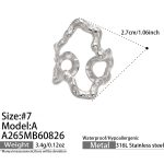 color: A265-A Style Irregular Steel Color Open Ring
