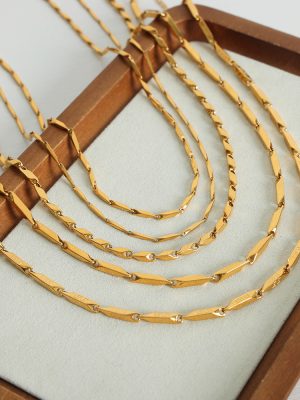 New High-Grade Cold Simple All-Match Elegant Stainless Steel Gold-Plated Personalized Necklace Ornament