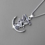 Domineering Pirate Hook Flying Eagle Pendant Stainless Steel Necklace Trendy Men's and Women's Design Couple Gift Ornament