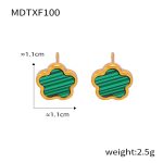 color: MDTXF100-Gold Green Color Earrings