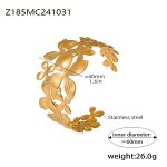 color: Z185-Gold Flower Open Bangle