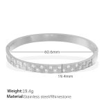 color: SZ212WES White Rhinestone Silver Bangle