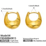 color: F804-U Shape Polished Gold Earrings -M