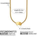 color: P972-Gold Small Necklace -40+5cm