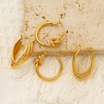 High-Grade Multi-Layer Earrings Women's Cold 18K All-Match Stainless Steel Earrings